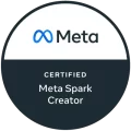 Certificado de Creador de Meta Spark de Meta, demostrando la habilidad creativa de Coriolano en realidad aumentada.